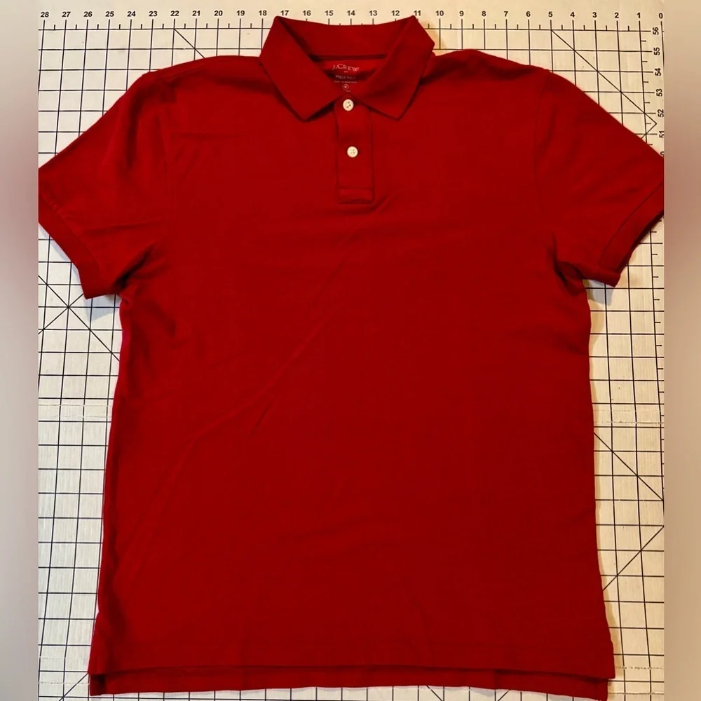 J. Crew Men’s Medium Red‎ Slim Fit Pique Polo Shirt